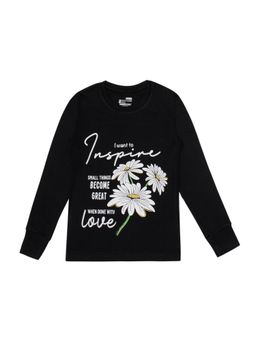 Bodycare - Black Round Neck Full Sleeves Printed Sweatshirt