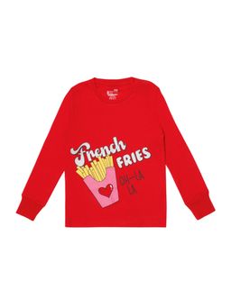Bodycare - Red Round Neck Full Sleeves Printed Sweatshirt