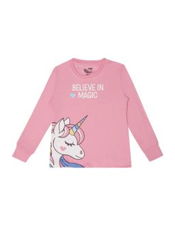 Bodycare - Pink Round Neck Full Sleeves Graphic Sweatshirt