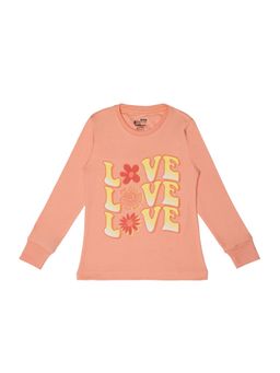 Bodycare - Peach Round Neck Full Sleeves Graphic Sweatshirt