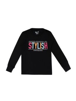 Bodycare - Black Round Neck Full Sleeves Printed Sweatshirt