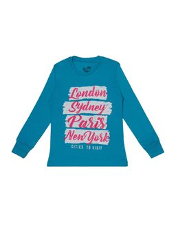 Bodycare - Blue Round Neck Full Sleeves Graphic Sweatshirt