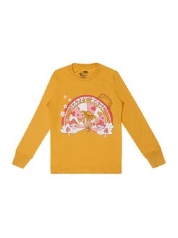 Bodycare - Mustard Round Neck Full Sleeves Graphic Sweatshirt