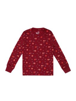 Bodycare - Maroon Round Neck Full Sleeves Printed Sweatshirt