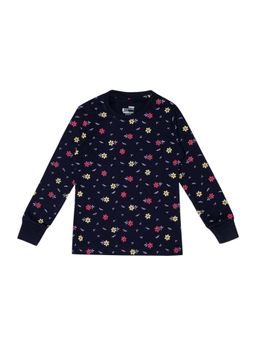 Bodycare - Navy Blue Round Neck Full Sleeves Printed Sweatshirt
