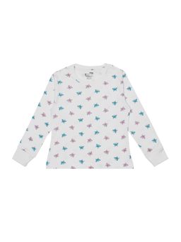 Bodycare - White Round Neck Full Sleeves Printed Sweatshirt