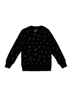 Bodycare - Black Round Neck Full Sleeves Printed Sweat Shirt