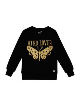 Bodycare - Black Round Neck Full Sleeves Printed Sweat Shirt