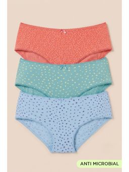 Zivame - Low Rise Full Coverage Hipster Panty - Multi-Color (Pack of 3)