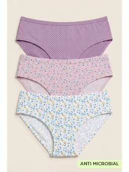 Zivame - Low Rise Full Coverage Hipster Panty - Multi-Color (Pack of 3)