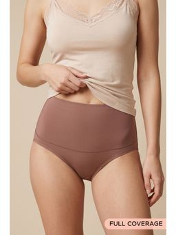 Zivame - High Rise Full Coverage Tummy Tucker Hipster Panty - Clove