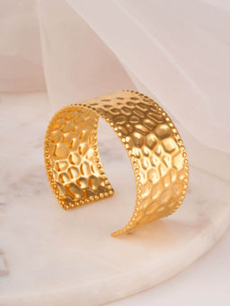 Palmonas - Chunky Textured Cuff Bracelet For Women - Waterproof And Anti-Tarnish