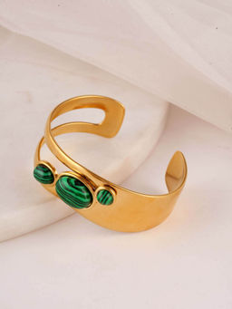 Palmonas - Luxe Stone Cuff Bracelet For Women - Waterproof And Anti-Tarnish