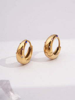 Palmonas - Stardust Pebble Hoops For Women - Waterproof And Anti-Tarnish