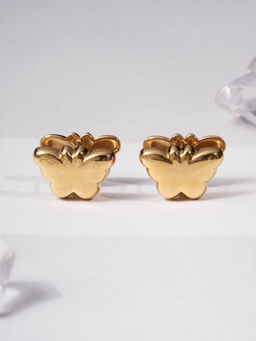 Palmonas - Golden Flutter Studs For Women - Waterproof And Anti-Tarnish