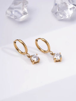 Palmonas - Golden Sparkle Hoops For Women - Waterproof And Anti-Tarnish