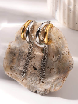 Palmonas - C Hoop Dangling Chain Earrings For Women - Waterproof And Anti-Tarnish