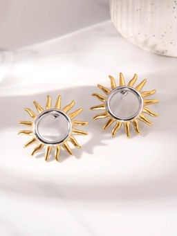 Palmonas - Multi Tone Sun Stud Earrings For Women - Waterproof And Anti-Tarnish