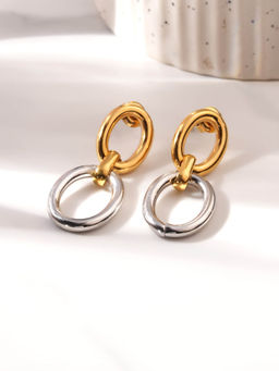 Palmonas - Interlock Oval Drop Earrings For Women - Waterproof And Anti-Tarnish