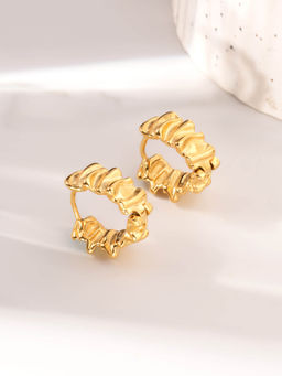 Palmonas - Textured Wavy Hoop Earrings For Women - Waterproof And Anti-Tarnish