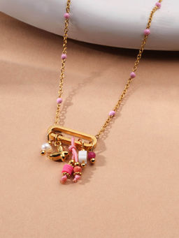 Palmonas - Dangle Charm Link Necklace For Women - Waterproof And Anti-Tarnish