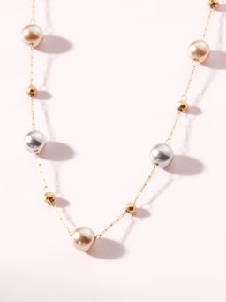 Palmonas - Beaded Dot Station Necklace For Women - Waterproof And Anti-Tarnish