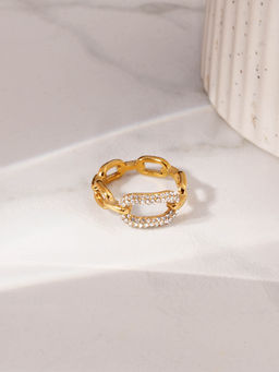 Palmonas - Dazzling Link Band Ring For Womens - Waterproof And Anti-Tarnish