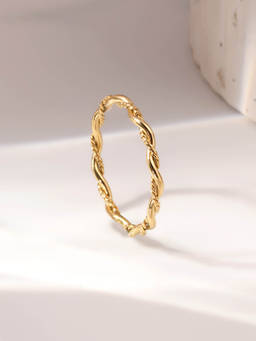 Palmonas - Delicate Rope Twist Ring For Womens - Waterproof And Anti-Tarnish