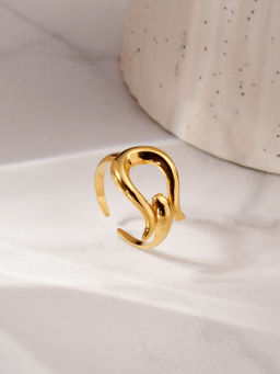 Palmonas - Ember Curve Adjustable Ring For Womens - Waterproof And Anti-Tarnish