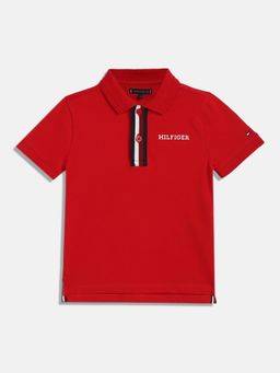 Tommy Hilfiger - Boys Solid Regular-Fit Cotton Polo T-shirt