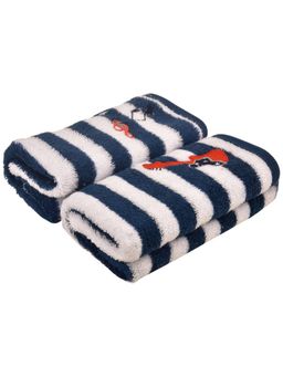 My Milestones - Kids Navy Blue Hand Towel Super Soft Absorbent (Pack of 2)