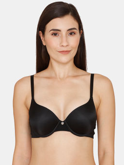 Zivame - Beautiful Basics Padded Wired Medium Coverage Push-Up Bra - Black