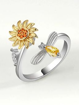 ISHKAARA - Yellow Rotating Sunflower Ring