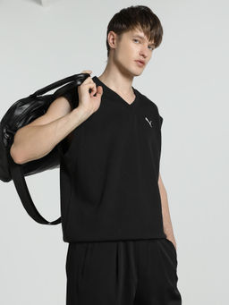 Puma - Wardrobe Ess Relaxed Vest Men Black Sweatshirt