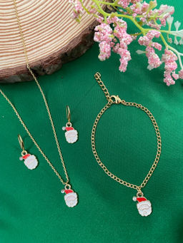 Digital Dress Room - Santa Claus Face Big Charm Necklace Set