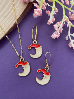 Digital Dress Room - Santa Claus Moon Charm Necklace Set
