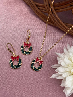 Digital Dress Room - Christmas Wreath Charm Necklace Set