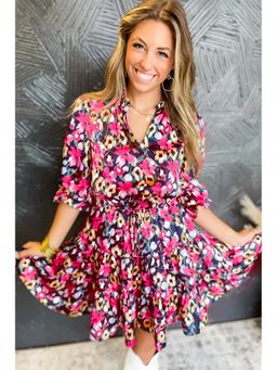 Errabelly - Women Red Cotton Ruffled Neck Dress