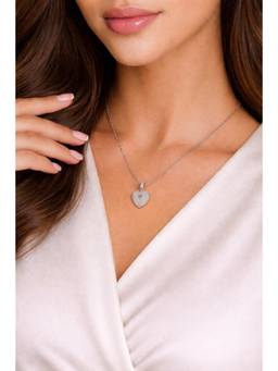 Miora - 925 Sterling Silver Guardian Heart Zirconia Necklace