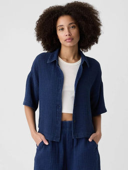 GAP - Womens Regular Fit Spread Collar Shirt