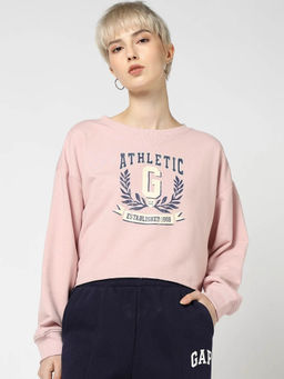 GAP - Womens Logo Round Neck Pink Sweatshirt