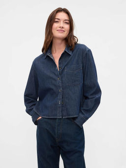 GAP - Womens Relaxed Spread Collar Shirt