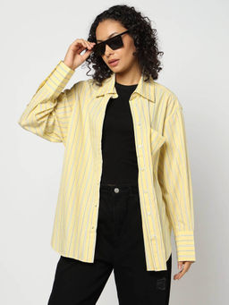 GAP - Womens Striped Loose Fit Shirt with Front Pocket