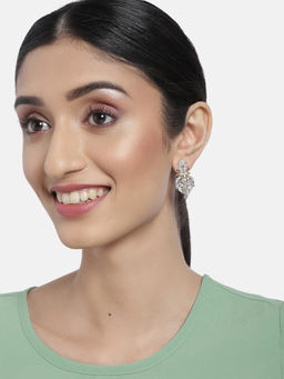 Accessher - Gold-Plated Ad Studded Handcrafted Drop Earrings For Women & Girls