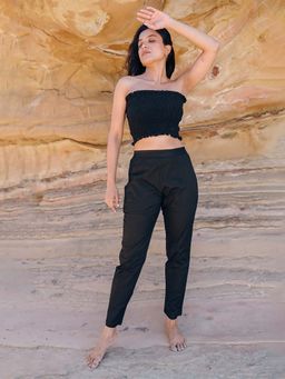 Babli - Royal Black Cotton Straight Pant