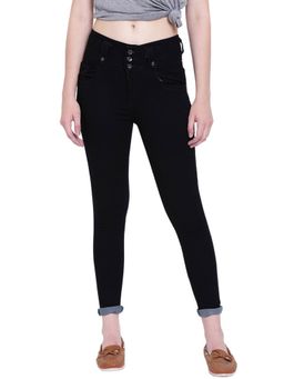 High Star - Black Women's Stretchable Slim Fit Regular Jeans