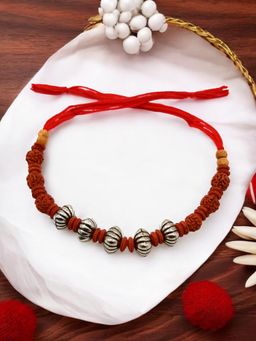 ISHKAARA - Silver Brown Rudraksh Thread Rakhi
