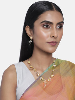 Laida - Gold-Plated American Diamond Studded Floral Jewellery Set (Set of 2)