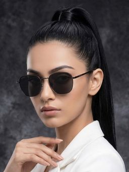 ROYAL SON - Black Uv Protection Sunglasses for Men Women - Sg-Rs4040-C1 (52)