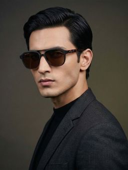 ROYAL SON - Dusk Metal Black Frame Orange Lens Oval Rimless Sunglasses- Dusk_Coral_20273 (50)